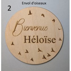 Carte de Bienvenue + nom de bébé / Envol d'oiseaux