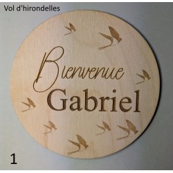 Carte de Bienvenue + nom du bébé / Vol d'hirondelles