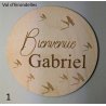 Carte de Bienvenue + nom du bébé / Vol d'hirondelles