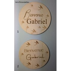 Carte de Bienvenue + nom du bébé / Vol d'hirondelles