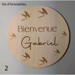 Carte de Bienvenue + nom du bébé / Vol d'hirondelles