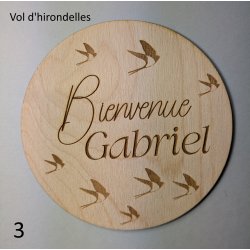 Carte de Bienvenue + nom du bébé / Vol d'hirondelles