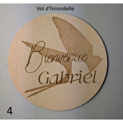 Carte de Bienvenue + nom du bébé / Vol d'hirondelles