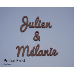 Grand Prénom en bois, police Fred. à partir de :