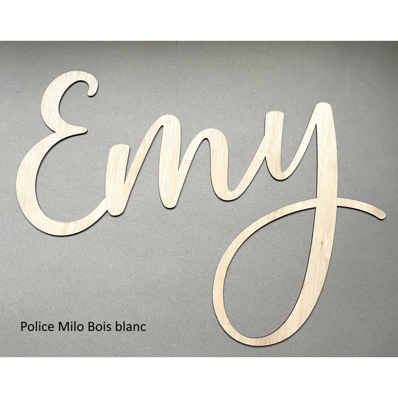 Grand Prénom en bois, police Milo. à partir de :