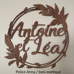 Couronne avec deux prénoms,...