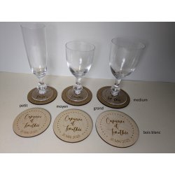 Sous Verre  2 personnalisations : nom des mariés et date du mariage (modèle Clem)