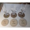 Sous Verre  2 personnalisations : nom des mariés et date du mariage (modèle Clem)