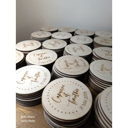Sous Verre  2 personnalisations : nom des mariés et date du mariage (modèle Clem)