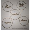 1 Nom de table + 1 cercle + 8 étiquettes pour plan de table suspendu