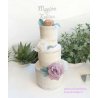 Cake Topper Mariage AVEC COEUR , peint , police Anna.