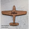 Avion Voltige, Marque Place,  en bois gravé prénom, initiale et date.