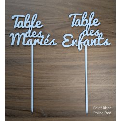 Nom de Table des Mariés ou Enfants, de Couleur, sur Pic