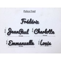 Prénom, marque place, en Plexi Blanc et Couleurs