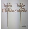 Nom de Table des Mariés ou Enfants, en Bois, sur pic ou support
