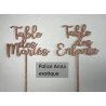 Nom de Table des Mariés ou Enfants, en Bois, sur pic ou support