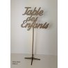 Nom de Table des Mariés ou Enfants, en Bois, sur pic ou support