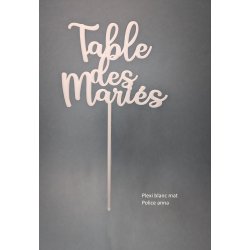Nom de Table des Mariés ou Enfants, en Plexi