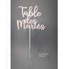 Nom de Table des Mariés ou Enfants, en Plexi