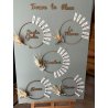 1 Nom de table + 1 cercle + 8 étiquettes pour plan de table dans des cercles
