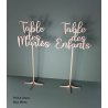 Nom de Table des Mariés ou Enfants, en Bois, sur pic ou support