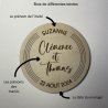 Sous Verre 3 personnalisations : nom des mariés, date du mariage et prénom de l'invité (modèle Clem)