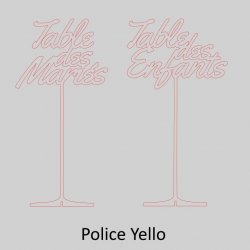 Nom de Table des Mariés ou Enfants, en Bois peint, sur pic ou support