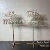 Nom de Table des Mariés ou Enfants, en Bois peint, sur pic ou support