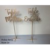 Nom de Table des Mariés ou Enfants, en Bois peint, sur pic ou support