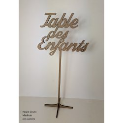 Nom de Table des Mariés ou Enfants, en Bois peint, sur pic ou support