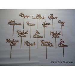 Nom de table Personnalisé, en Bois, sur pic ou support