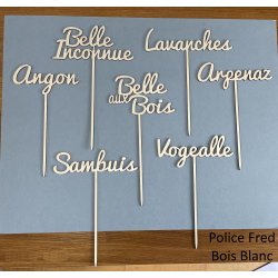 Nom de table Personnalisé, en Bois, sur pic ou support