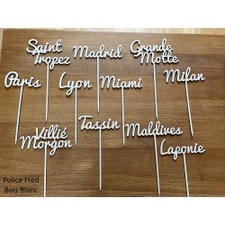 Nom de table Personnalisé, en Bois, sur pic ou support
