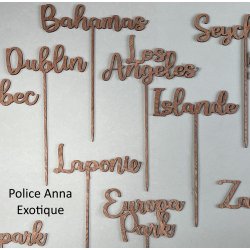 Nom de table Personnalisé, en Bois, sur pic ou support