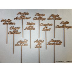 Nom de table Personnalisé, en Bois, sur pic ou support