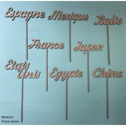 Nom de table Personnalisé, en Bois, sur pic ou support