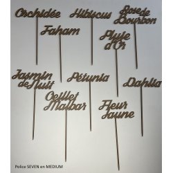 Nom de table Personnalisé, en Bois, sur pic ou support