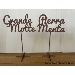 Nom de table Personnalisé, en Bois, sur pic ou support