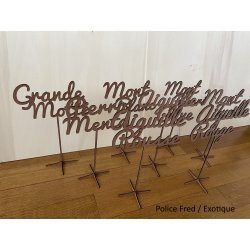 Nom de table Personnalisé, en Bois, sur pic ou support