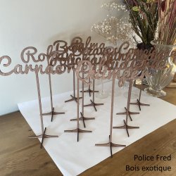 Nom de table Personnalisé, en Bois, sur pic ou support