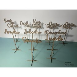Nom de table Personnalisé, en Bois, sur pic ou support