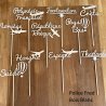 Nom de table Personnalisé avec un Avion, en Bois, sur pic ou support
