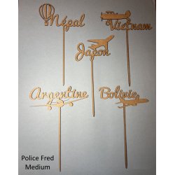 Nom de table Personnalisé avec un Avion, en Bois