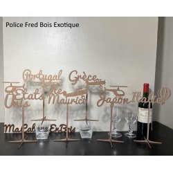 Nom de table Personnalisé avec un Avion, en Bois, sur pic ou support