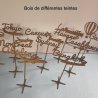 Nom de table Personnalisé avec un Avion, en Bois, sur pic ou support