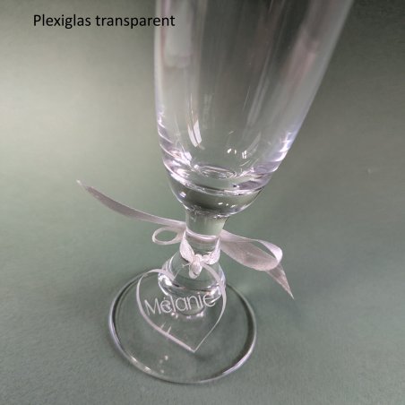 Marque VERRE à lien , en plexiglas gravé.