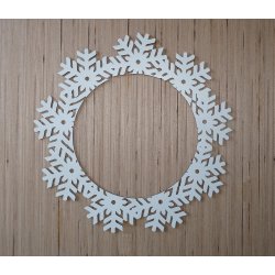 Couronne de Noël , Couronne de Flocons , Joyeux Noël, en bois