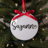 Boule  personnalisée décoration du sapin de Noël plexiglas blanc