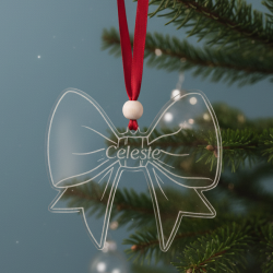 Nœud de Noël personnalisé en plexiglas transparent