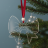Nœud, Boule  personnalisée décoration du sapin de Noël plexiglas transparent